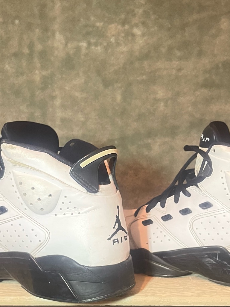 Jordan White And Black High-Top Basketball Shoes